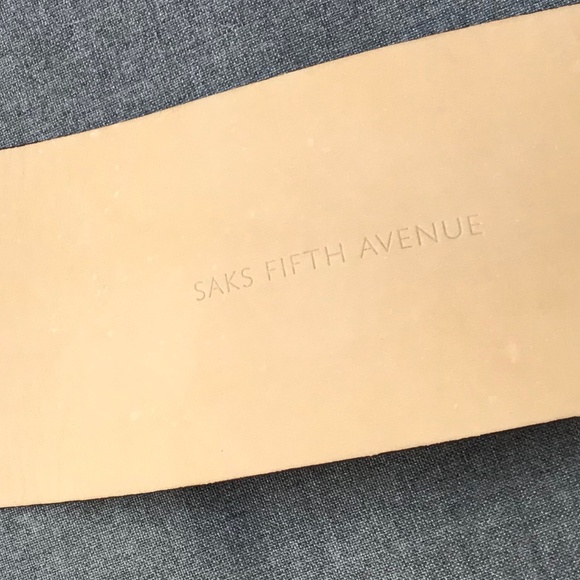 Saks, very wide Italian leather tooled belt, L - Picture 4 of 11